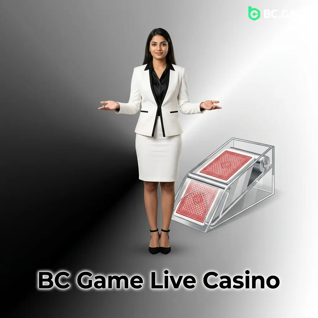BC Game live casino lobby showing real dealer tables including blackjack, roulette, baccarat, and live game shows