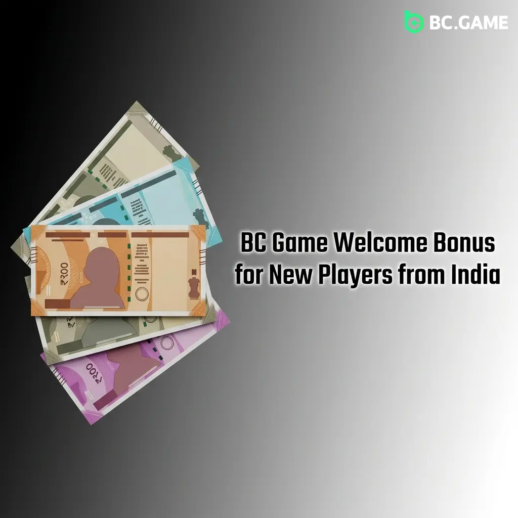 BC Game four-stage welcome bonus for new players in India with progressive rakeback rewards on first four deposits