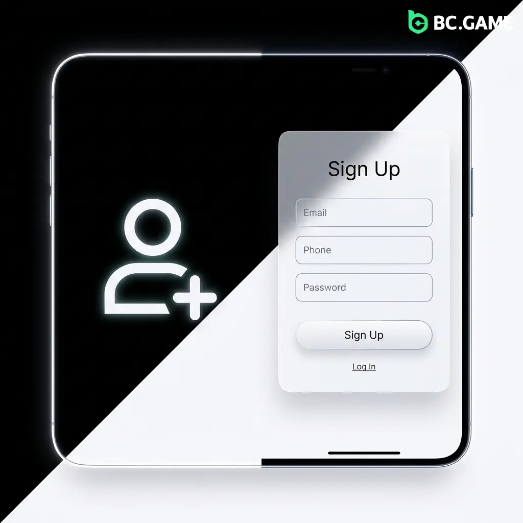 BC Game India registration form showing sign-up options including email, Google, Telegram, and one-click account creation