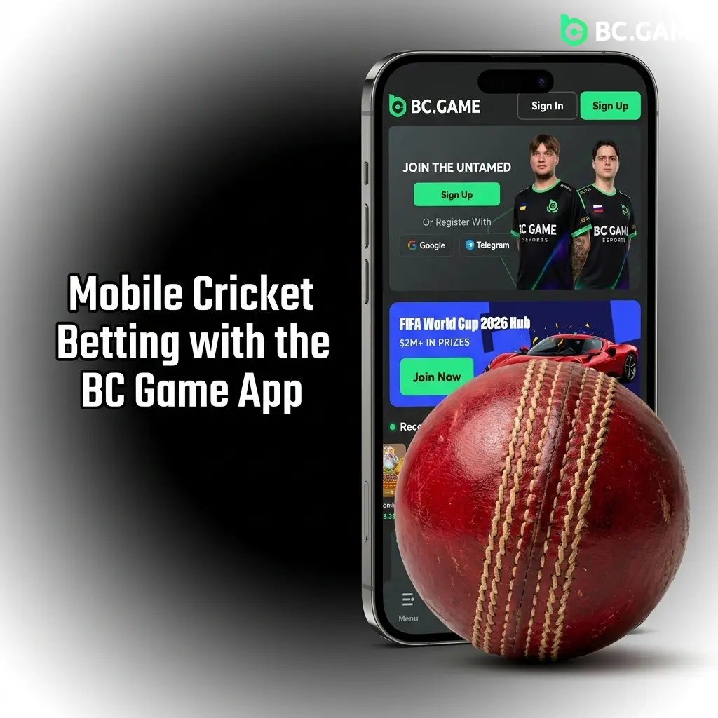 BC Game mobile app on Android and iOS showing cricket betting markets and live odds for Indian bettors