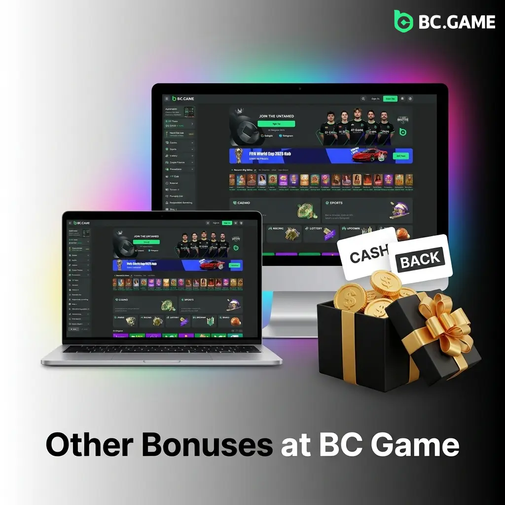 BC Game ongoing bonuses including daily weekly monthly rakeback level-up recharge and sports cashback for Indian players