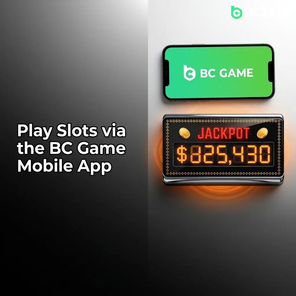 BC Game mobile app interface showing slot lobby with touch navigation on Android and iOS devices