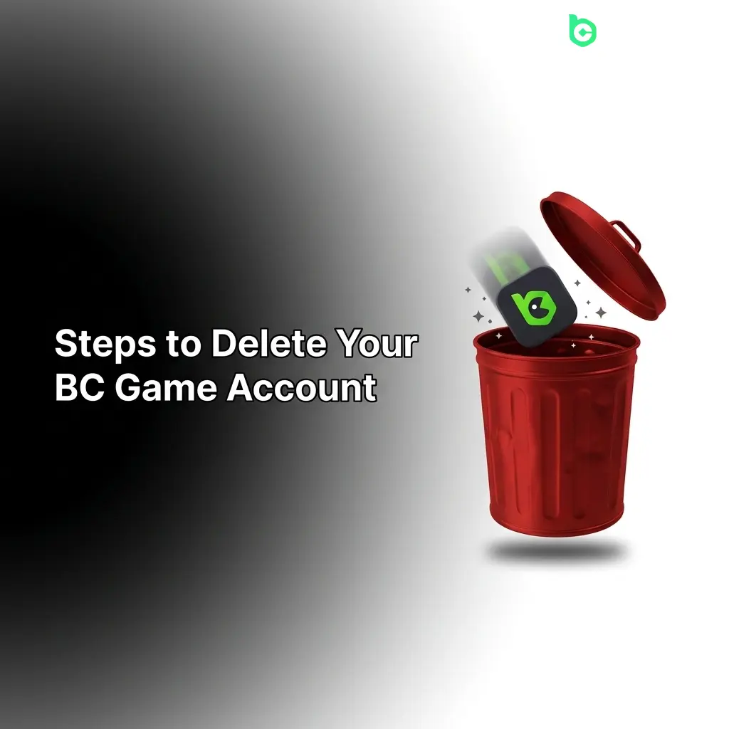 Steps to delete a BC Game account including settings navigation, support contact, and email verification process